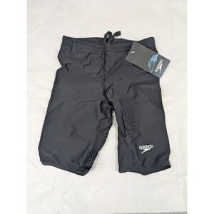 NWT Speedo Power Flex Eco Jammers Boys size 24 Black Competition Swimsuit